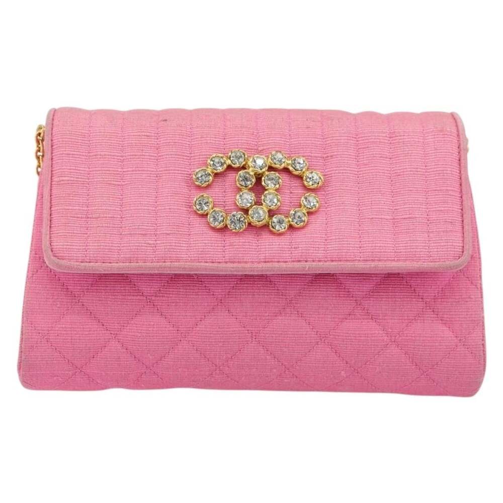 Chanel Matelasse Satin Chain Shoulder Bag Gold